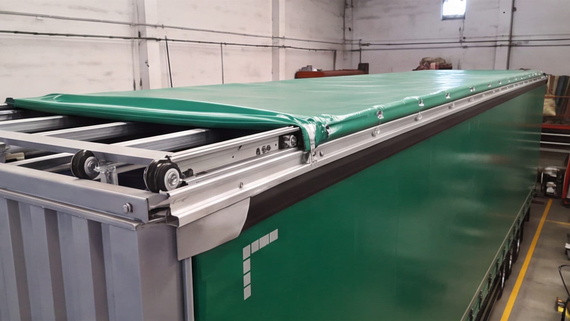 Detalle del PVC de una lona para camión rotulada en Lugo